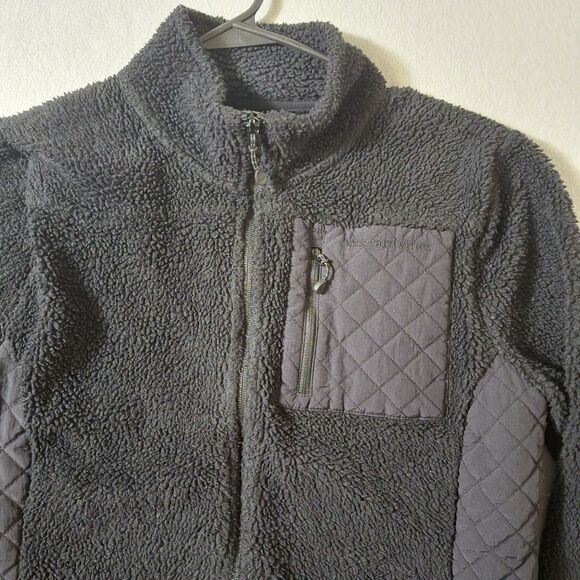 Vineyard Vines Men’s Sherpa Fleece Small Black Full Zip Pullover Jacket - Picture 2 of 8
